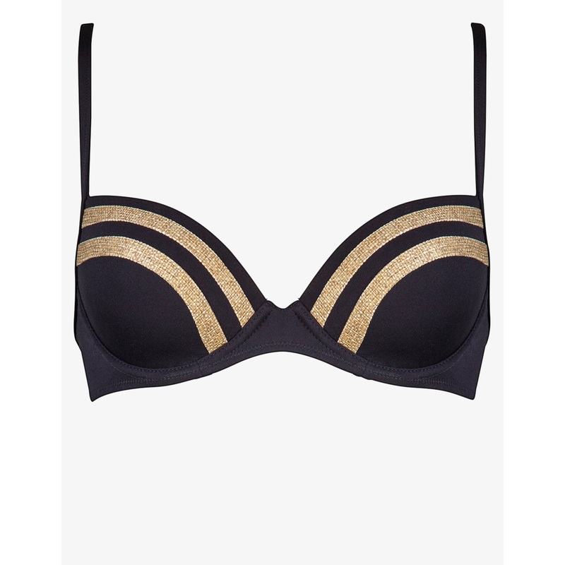 Construction Moulded Underwired Bikini Top - Black