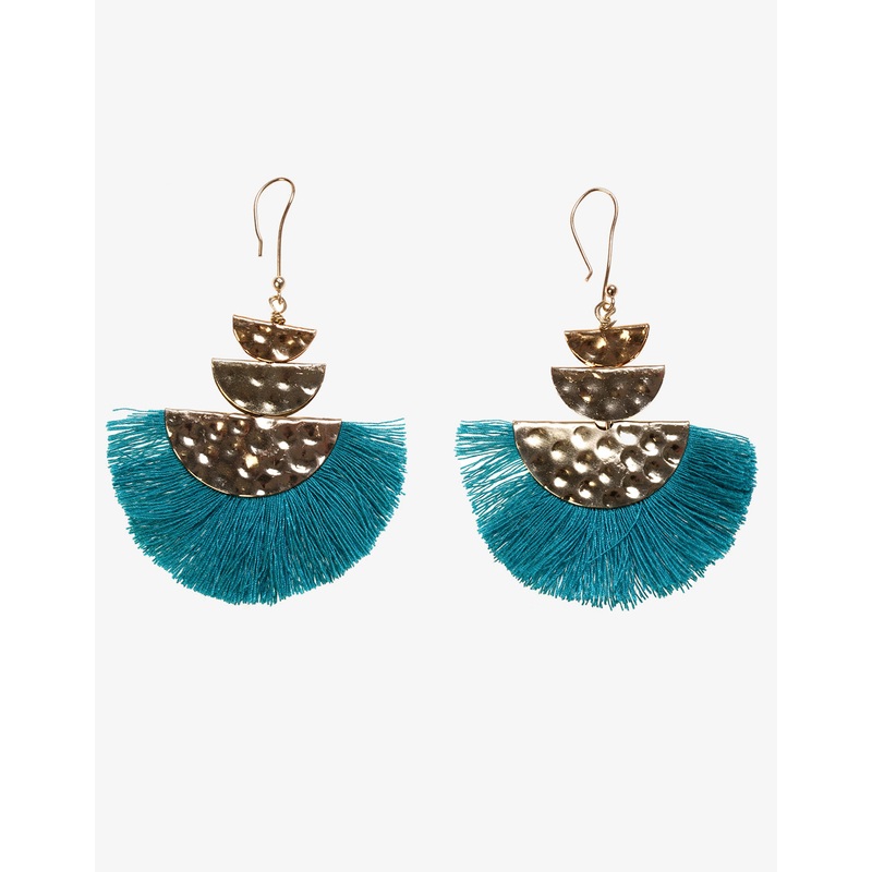 Fan Earrings - Teal