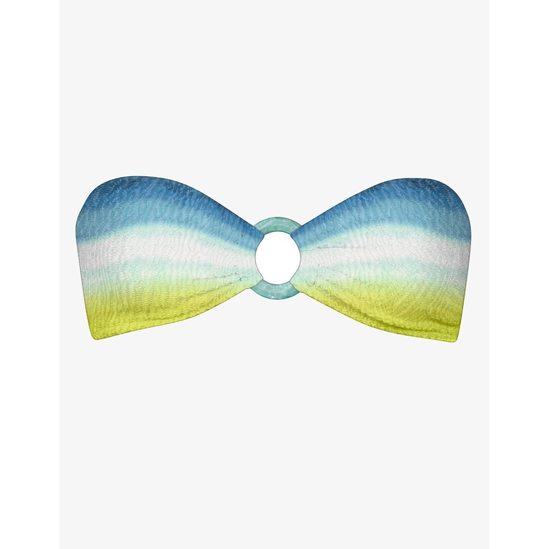 Ombre Flow Bandeau Bikini Top - Aqua Shades
