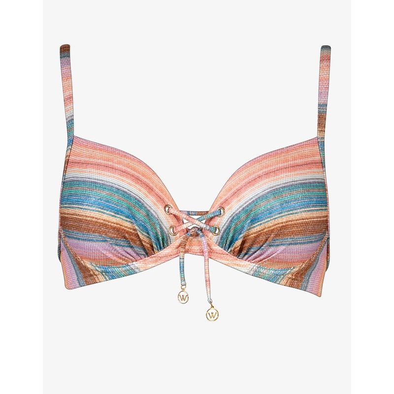 Pastel Sunset Underwired Bikini Top - Pink Stripe