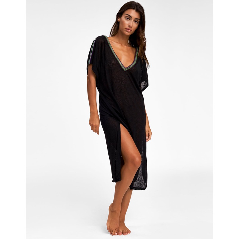 V Back Dress - Black