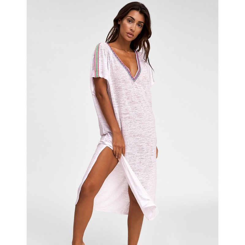 V Back Dress - White