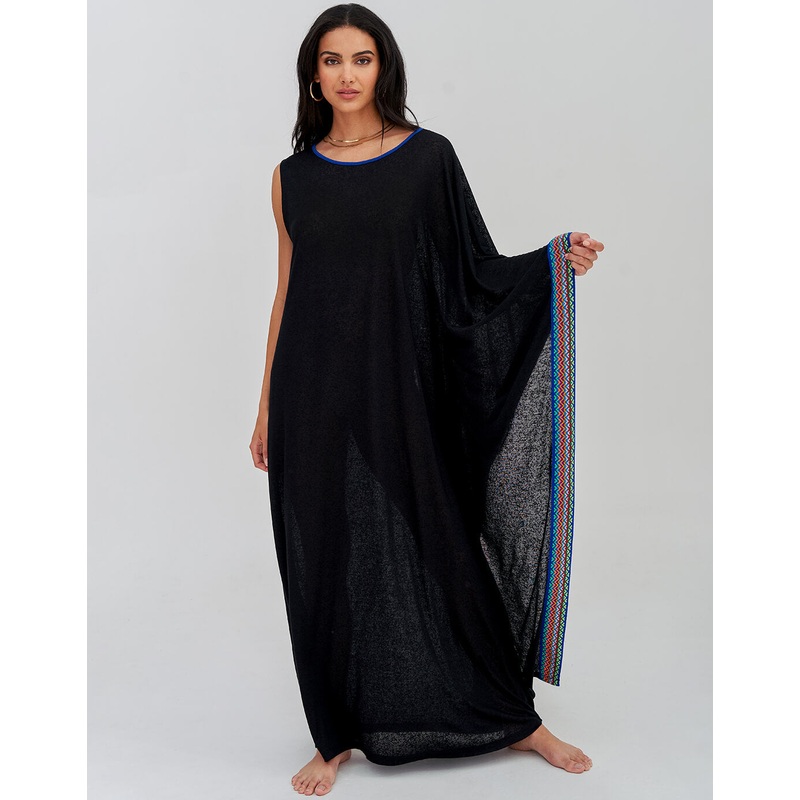 Waterfall Sleeve Dress - Black