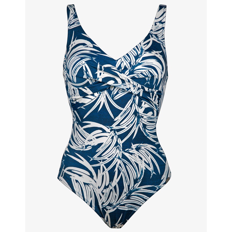 Jean Breeze Twist Front Swimsuit - Denim White