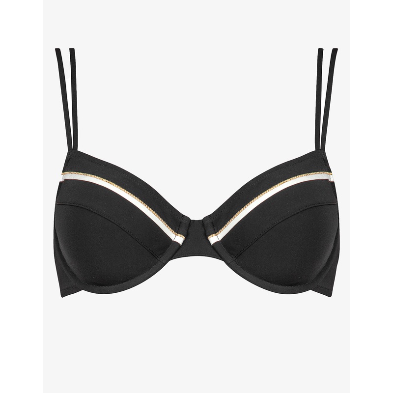 Metrics Underwired Bikini Top - Black White and Gold