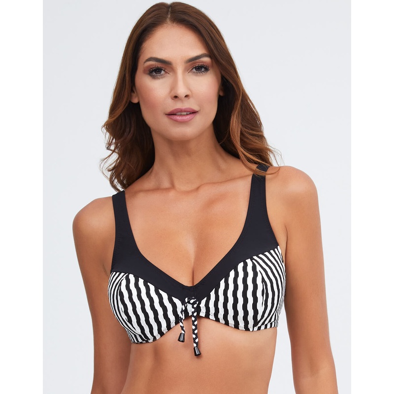 Portofino Underwired Bikini Top - Black and White
