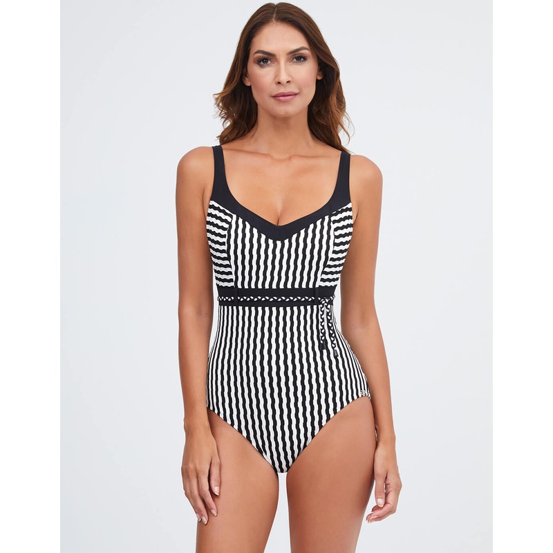 Portofino Underwired Swimsuit - Black and White