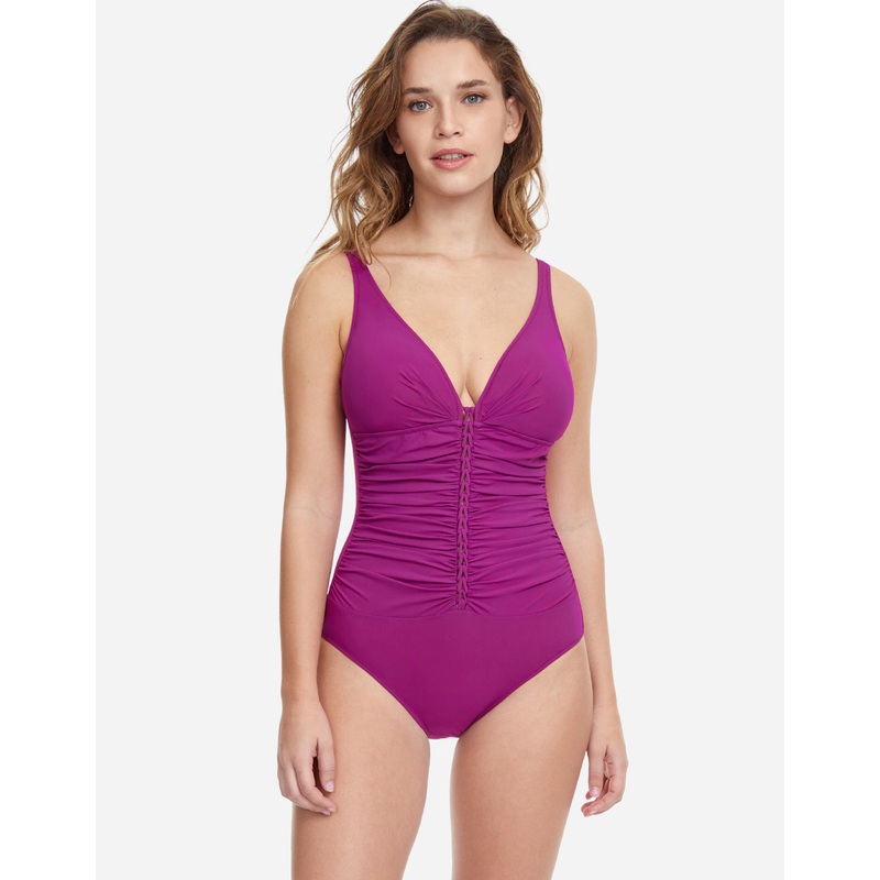 Profile Tutti Frutti D Cup V Neck Swimsuit - Warm Violet