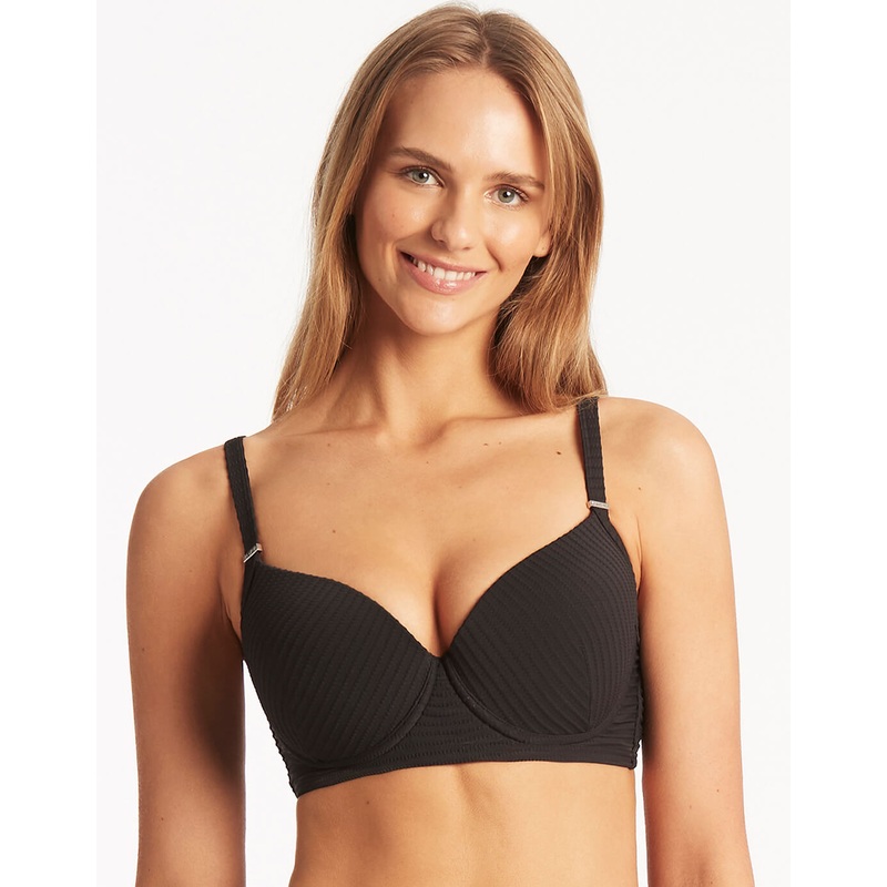 Spinnaker Moulded Underwired Bikini Top - Black