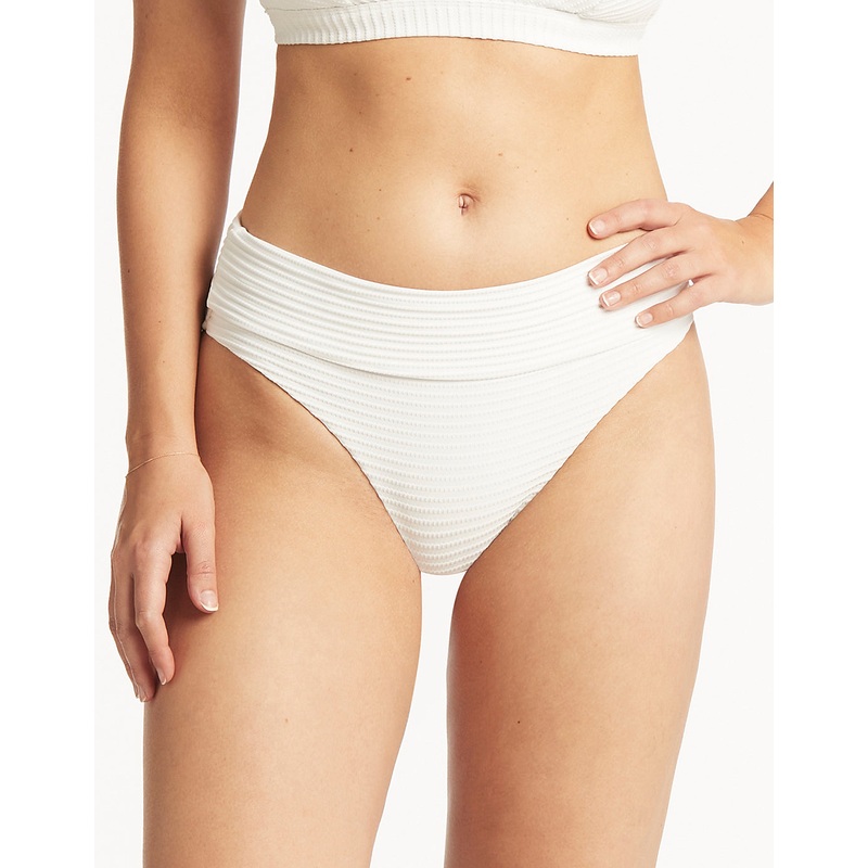 Spinnaker Roll Band Bikini Pant - White
