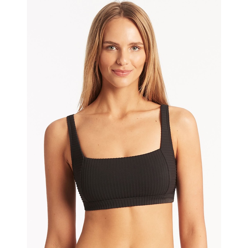 Spinnaker Square Neck Bikini Top - Black