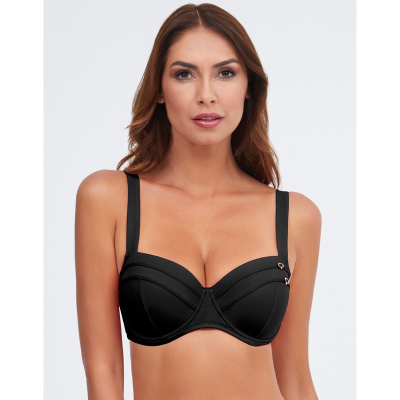 Stella Balcony Bikini Top - Black
