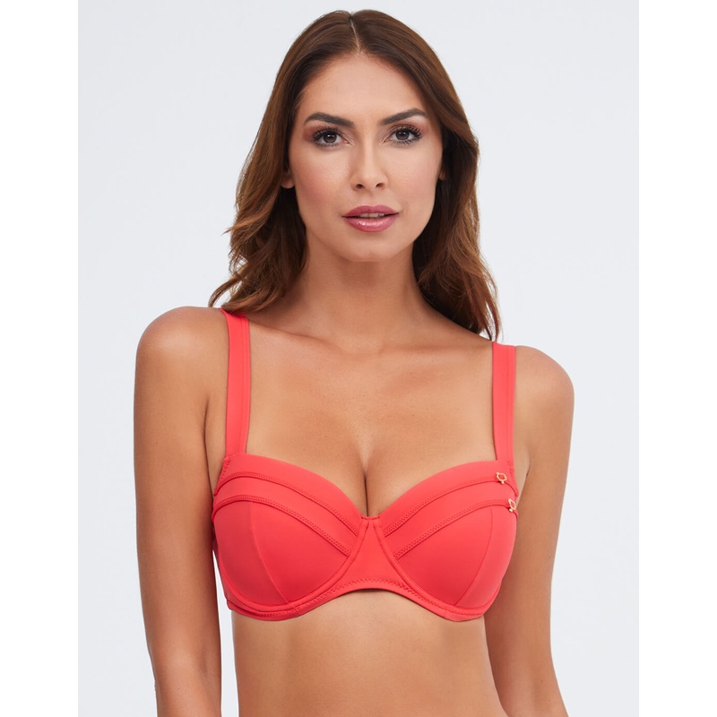 Stella Balcony Bikini Top - Coral