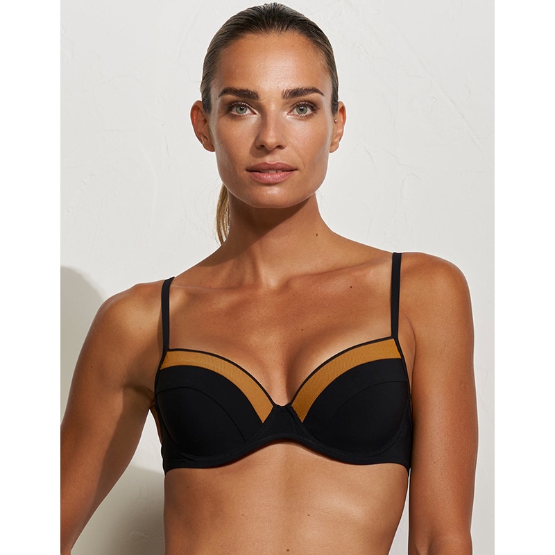 Antagonist Underwired Moulded Bikini Top - Black Caramel