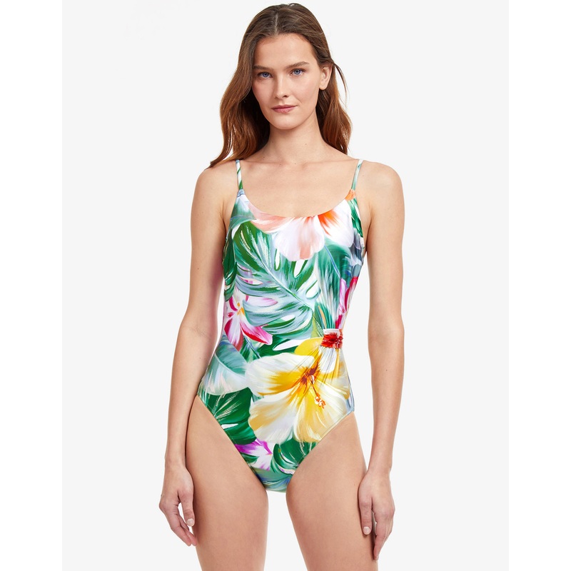 Bora Bora Round Neck Swimsuit - White