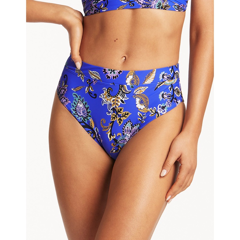 Carnivale High Waist Bikini Pant - Cobalt