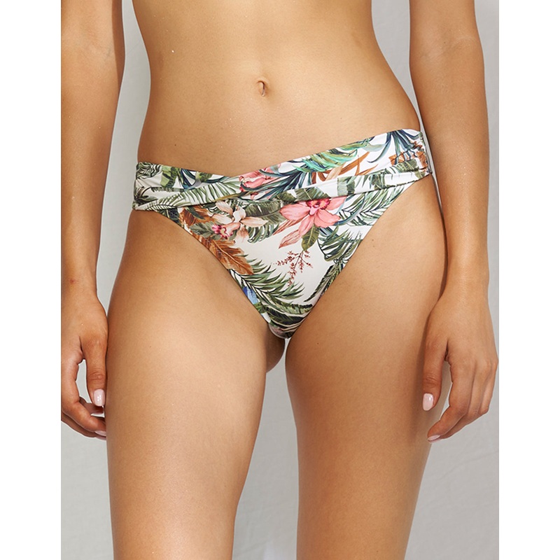 Exotic Dive Twist Front Bikini Pant - Retro Tropics