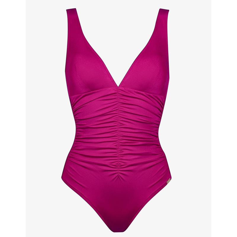 Impact Ruched Front Swimsuit - Berry Glaze