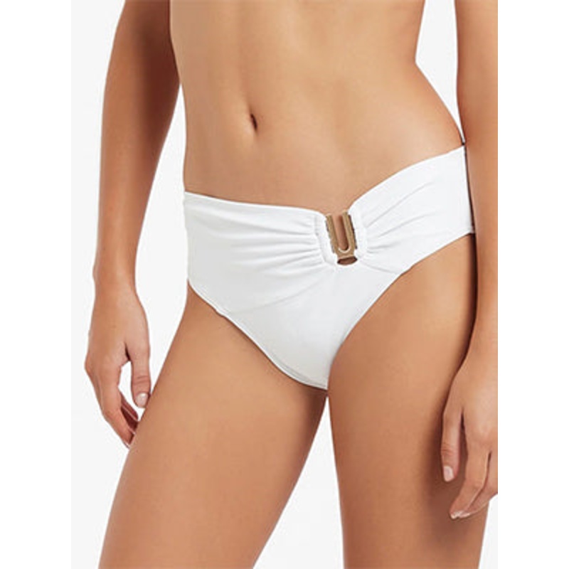 Jetset U Trim Mid Bikini Pant - White