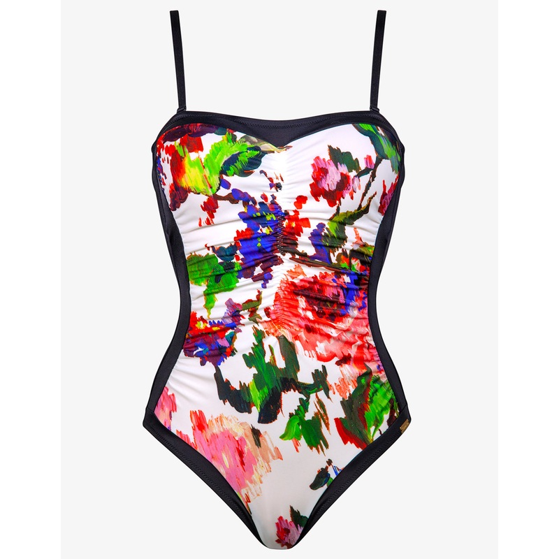 Rose Garden Bandeau Swimsuit - Multi