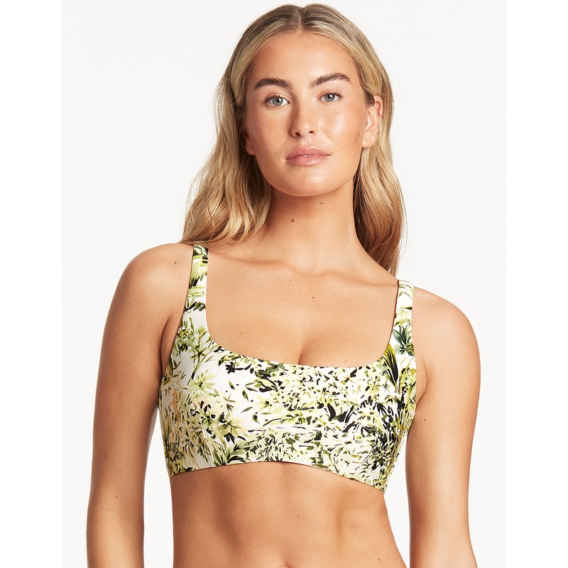 Troppica Low Square Neck Bikini Top - White