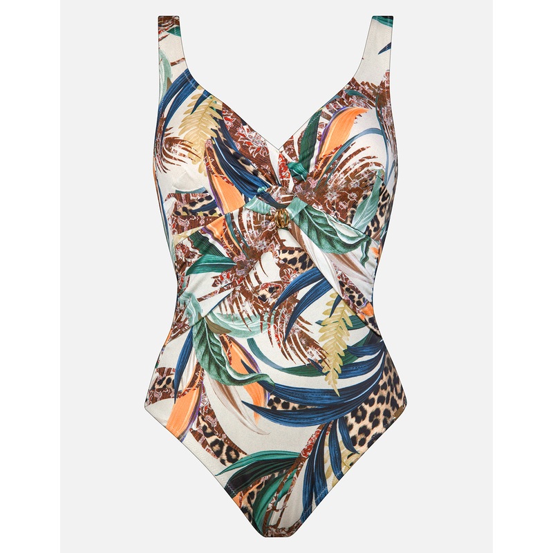 Wild Swing Underwired Twist Front Swimsuit - Botanical Leo