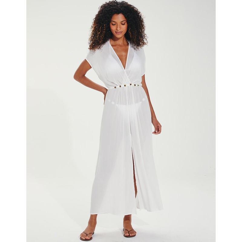 Yara Detail Long Cover Up - Off White