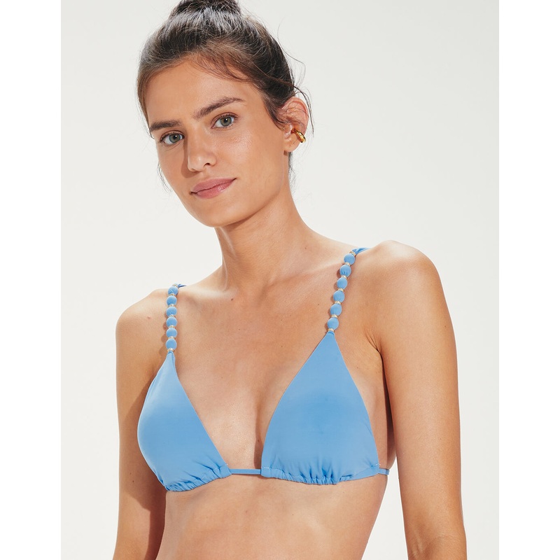 Zen Beads Parallel Tri Bikini Top - Blue