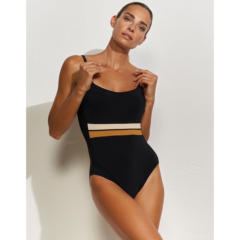 Antagonist Underwired Swimsuit - Black Sand Caramel