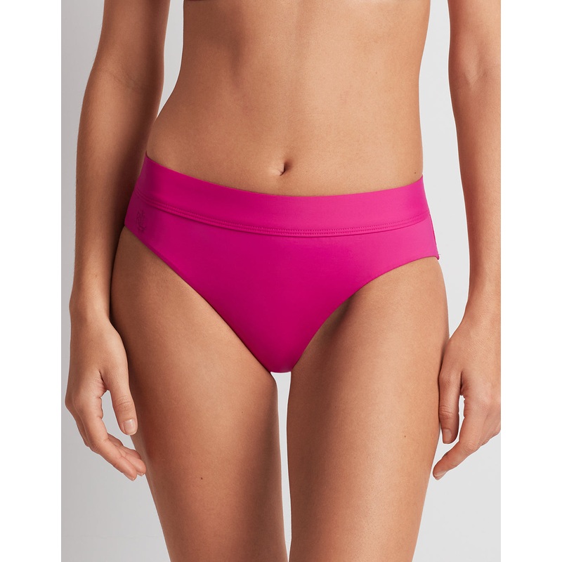 Beach Club Solids Classic Band Hipster Bikini Pant - Freesia Pink