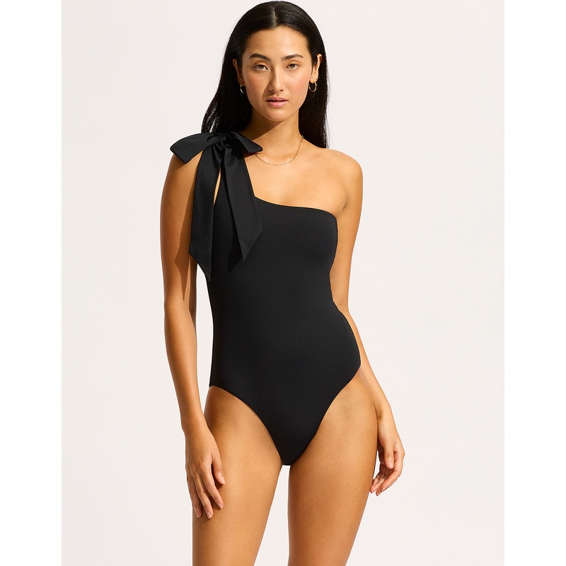 Beau One Shoulder Swimsuit - Black