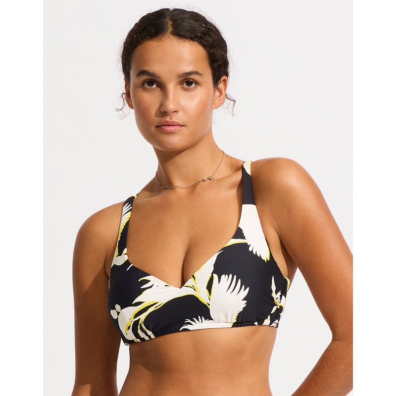 Birds of Paradise DD Sweetheart Halter Bikini Top - Black