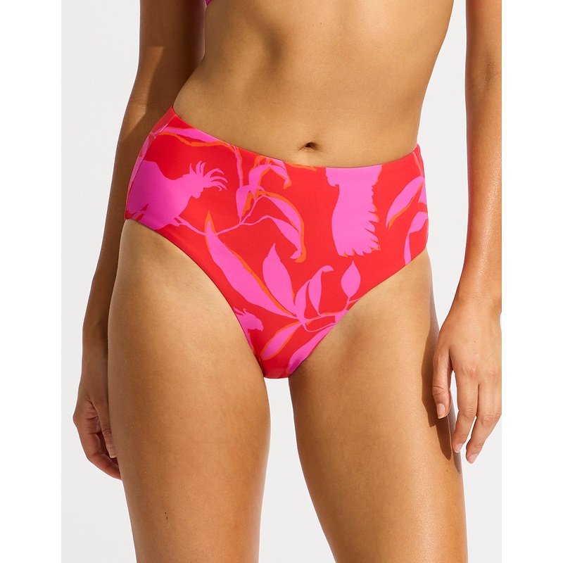 Birds of Paradise High Waist Bikini Pant - Chilli Red