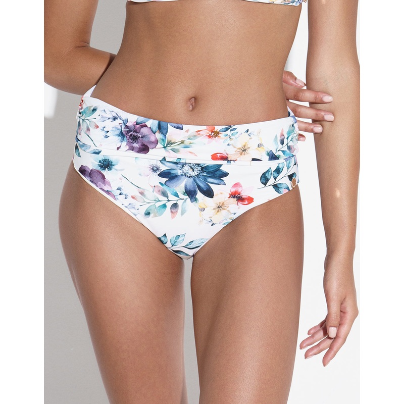 Fleur Chara Bikini Pant - White Floral