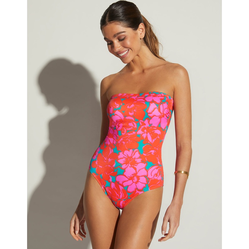 Floreale Bandeau Swimsuit - Pink