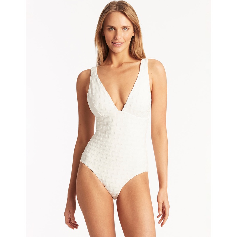 Oceano Longline Scoop Back Swimsuit - White
