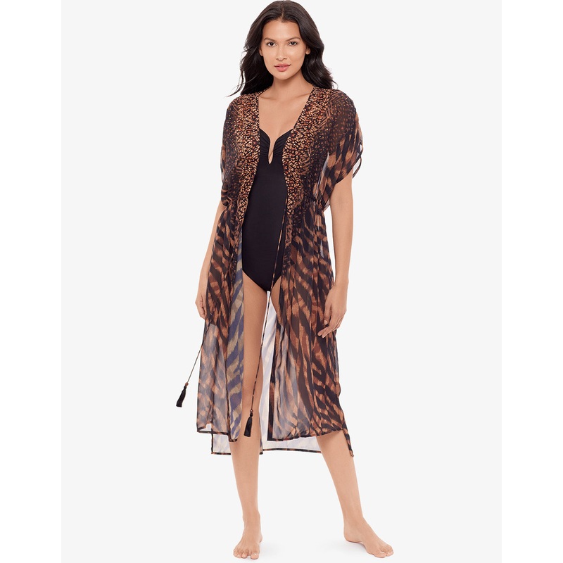 Raya De Safari Beaded Kimono - Black Brown