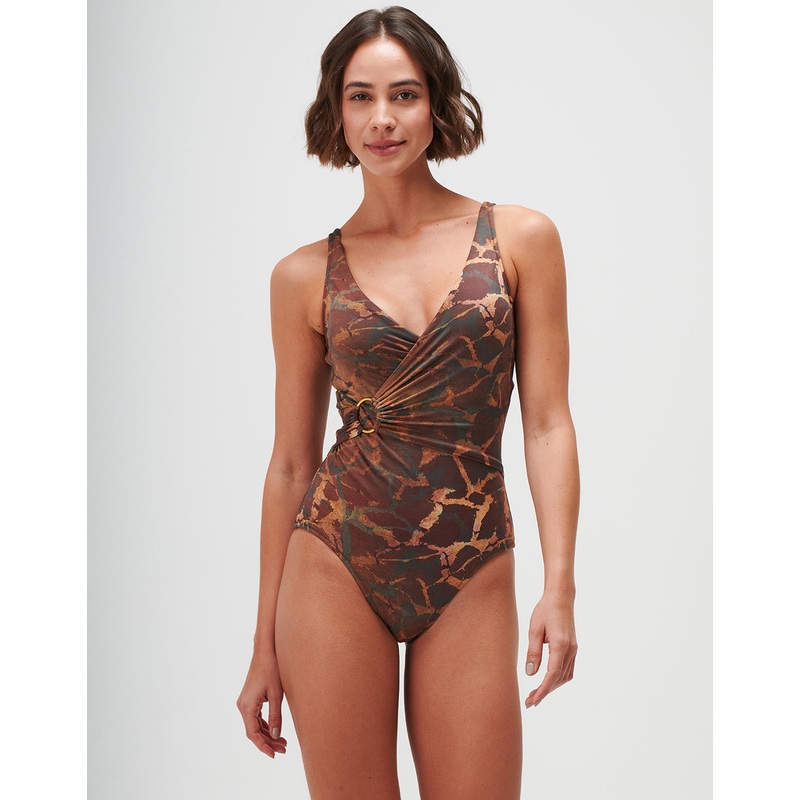 Savanna Underwired Wrap Swimsuit - Warm Earth