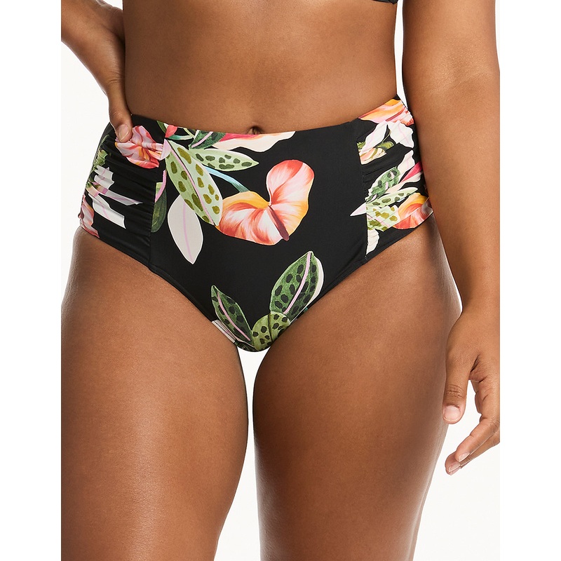 Sundown High Waist Gathered Side Bikini Pant