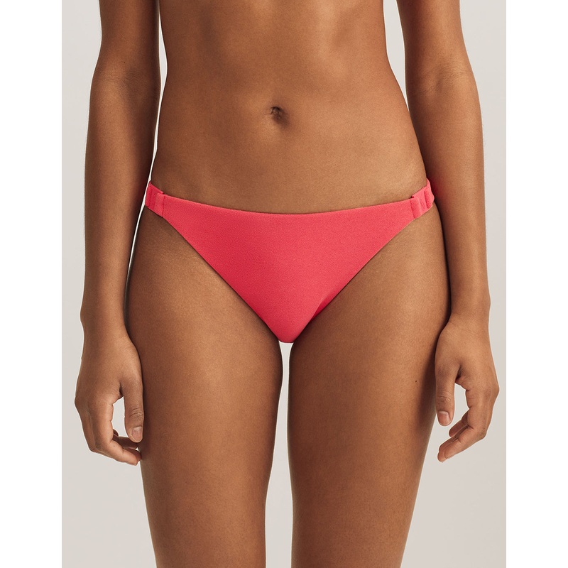 Terry Logo Trim Devin Hipster Bikini Pant - Coral