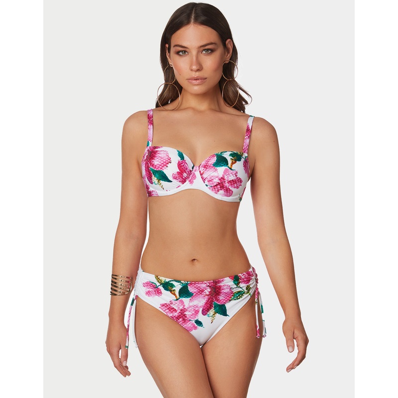 Valeria Moulded Underwired Bikini Set - White and Floral
