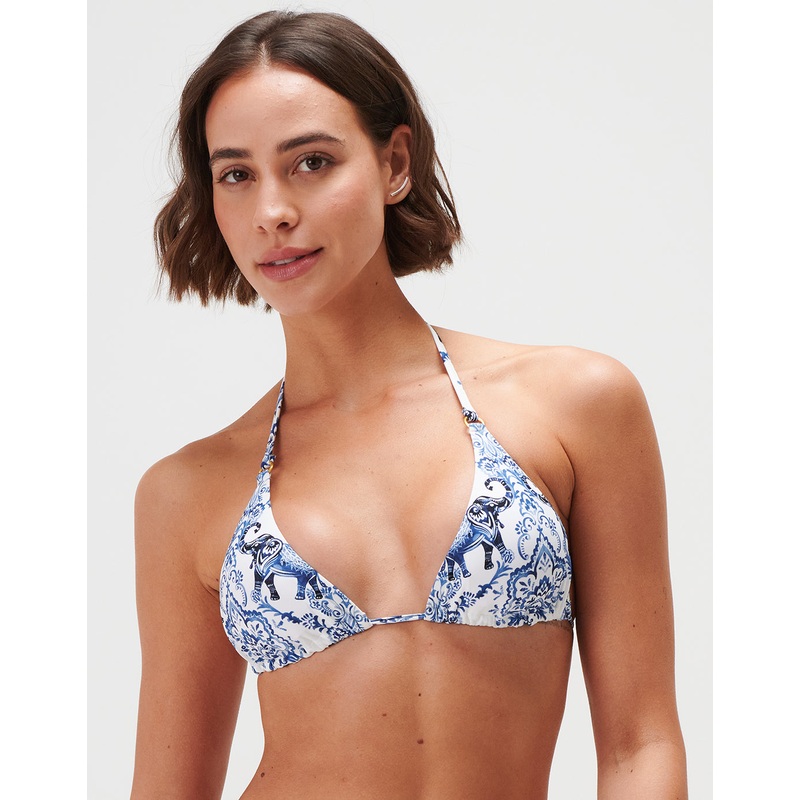 Zuri Triangle Bikini Top - Porcelain