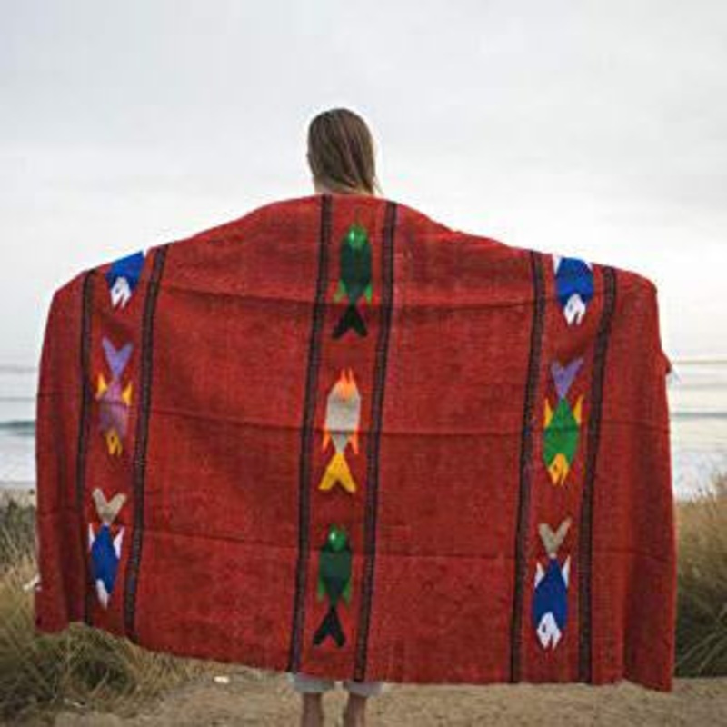 Fish & Sea Blanket - Rust