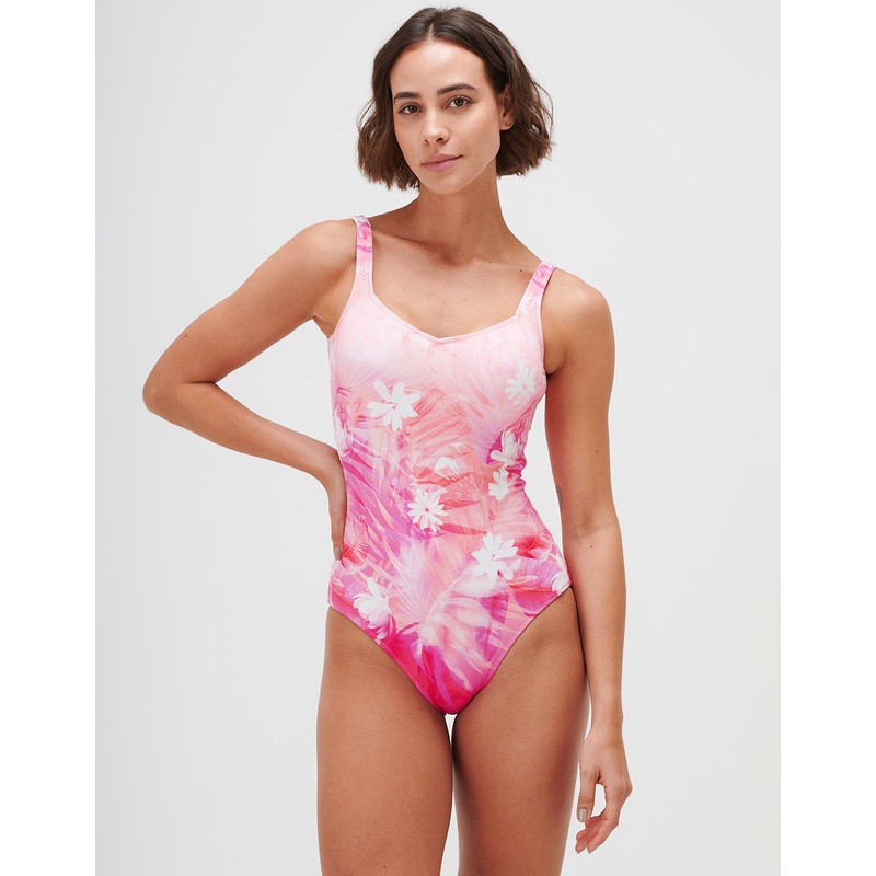 Ombra Rosa Square Neck Swimsuit - Ethereal