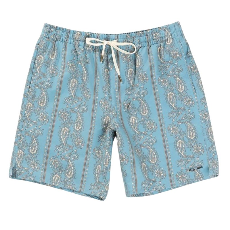 Rhythm Paisley Stripe Beach Short -  Slate