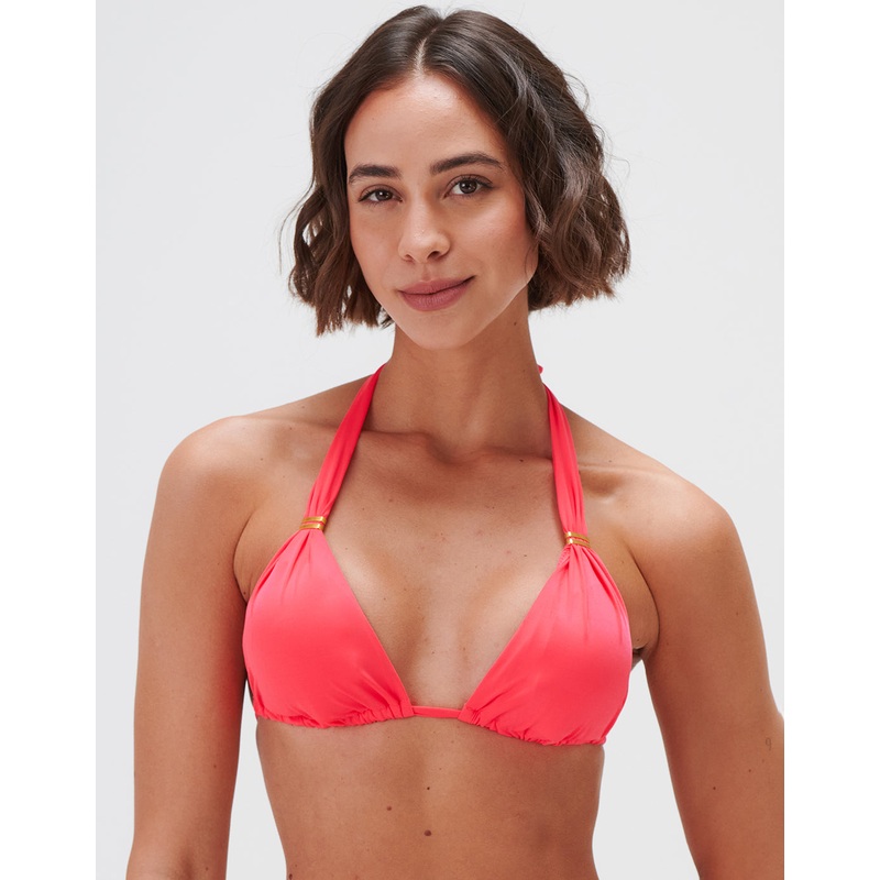 Timeless Halter Bikini Top - Bright Coral