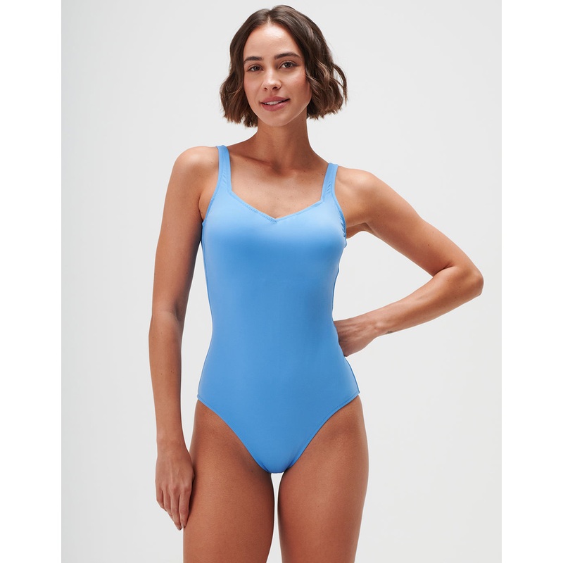 Timeless Square Neck Swimsuit - Cerulean