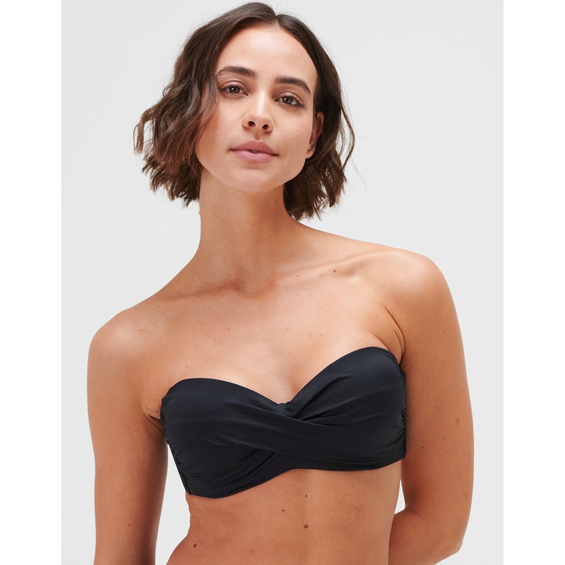 Timeless Twist Bandeau Bikini Top - Jet