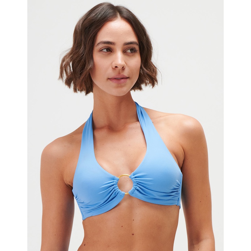 Timeless Underwired Halter Bikini Top - Cerulean