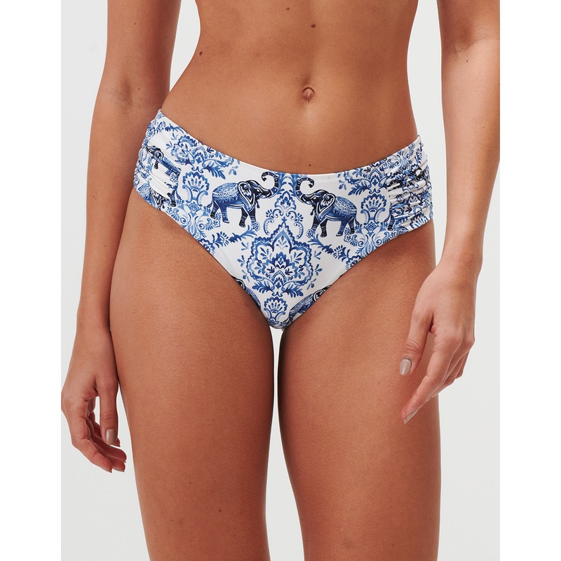 Zuri Gathered Side Bikini Pant - Porcelain